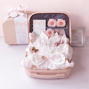 Caja de Regalo para Bebé, Bonito Conjunto de Ropa de Algodón 100% Rosa, Conjunto de Ropa de Varias Piezas para Recién Nacida, Vestido de Mariposa para Niña Pequeña, Mono - Product Image 4