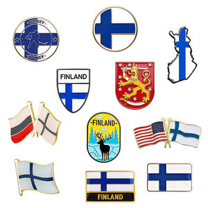 Pins de Solapa con la Bandera Nacional de Finlandia, Insignias Cruzadas de Esmalte Duro y Suave al por Mayor, Recuerdo Turístico Nórdico Escandinavo, Imán Personalizado - Product Image 1