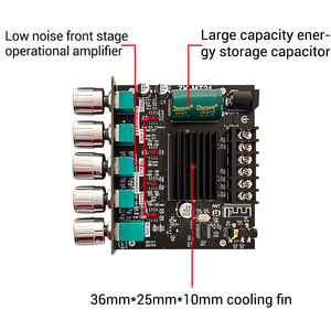 Module amplificateur audio AUX/USB 2.1 canaux ZK-MT21 version Core pour système audio de salon (caisson de basses, médiums, aigus) - Product Image 3
