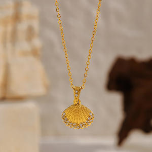 Летняя коллекция Ocean: ожерелье из нержавеющей стали с позолотой 18K и бриллиантами, сертификат CE, для вечеринок - Product Image 6