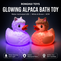 Juguete de Baño de Alpaca Luminosa, Pato Flotante con Luz, Llama con Sensor de Agua, Patito LED para Bebés y Niños, para la Hora del Baño