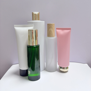 Luxury Eco-friendly Skin Care Serum Pink Amber Cosmetic Glass Bottle & Jar Packaging <b>Set</b> with 30ml/50ml/100ml Capacities - Product Image 4
