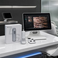 Hair Clinic Scalp Analysis Equipment AI Trichoscope 200X 16MP Trispectral Imaging Follicle Detector 4 Probes Android