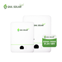 Batería de Litio Solar de Pared Sail de 10kwh, 48v 51.2v 200ah, Batería de Litio Ferrofosfato Solar