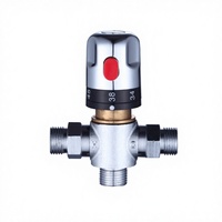 Vanne d'angle de toilette en laiton massif chromé G1/2 "avec inverseur de douche à trois voies pour douchette et mitigeur thermostatique