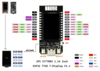 Modul Pengembangan WiFi ESP32 TTGO T-Display 4MB/16MB dengan Papan Kontrol LCD 1,14 Inci