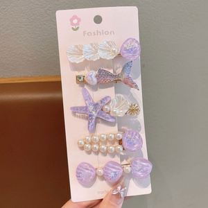 Pinza para el pelo de cola de sirena de aleación con diseño de dibujos animados para niñas, pinza para flequillo de princesa, estilo dulce, marca Weixin, para fiesta - Product Image 4