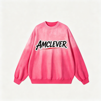 Sweat-shirt pour homme AMLClever, col rond, 360 g/m², 100 % coton, pull à capuche unisexe, lavage à l'acide, sweat-shirt surdimensionné, logo personnalisé DTG DTF, OEM