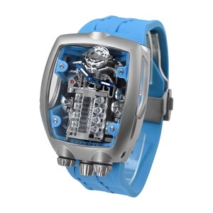 Montre mécanique automatique pour homme, livraison directe, boîtier de forme irrégulière, bracelet en silicone, résistante à l'eau 50m, style sport évidé - Product Image 1