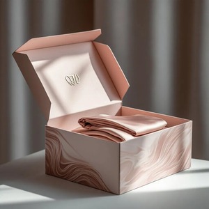 กล่องกระดาษลูกฟูกพับได้แบบพกพา พร้อมหูหิ้วสำหรับขนย้ายและจัดแสดงสินค้าอิเล็กทรอนิกส์หรือของขวัญ สามารถปรับแต่งได้ตามความต้องการ - Product Image 4