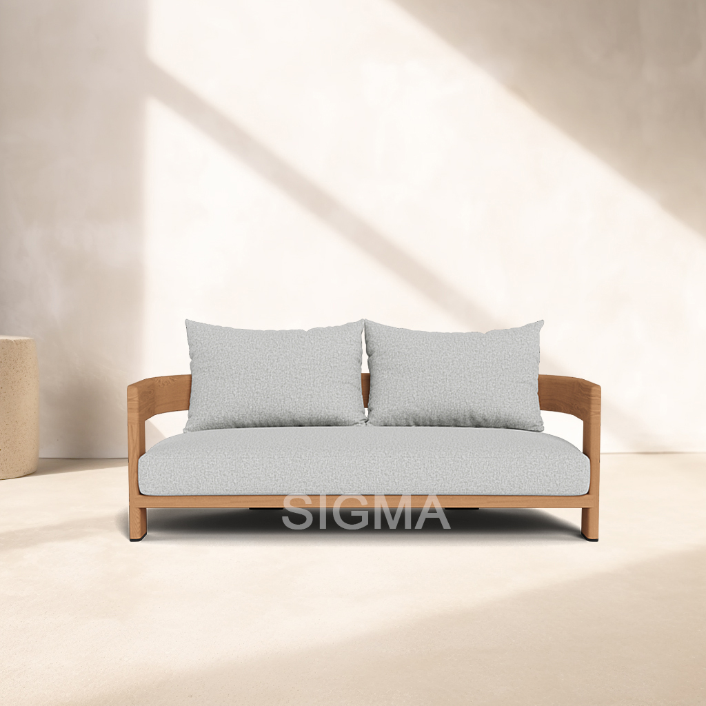 New fashion garden sets luxury outdoor lounge teak loveseat thick cushion sofa