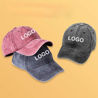 Casquettes de baseball sportives en coton rétro vintage, ajustables, non structurées, couleur unie, effet délavé, avec logo personnalisé, vente en gros