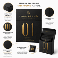 Pochettes personnalisées gaufrées écologiques pour préservatifs, en carton noir mat avec feuille d'or et paillettes, discrètes, lot de 3, OEM, luxe, US
