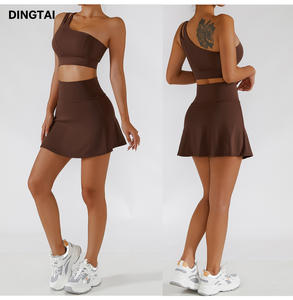 المرأة الرياضية التنس تجريب اليوغا قمم مريحة بيكلبول ارتداء التدريب قطعتين الغولف التنورات مجموعات - Product Image 6