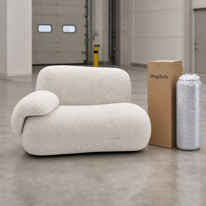MagiSofa Inflatable Boucle <b>Sofa</b> One Seat Modular Cushion Back Curved Arm Minimalist Design Living Room Furniture - Product Image 3