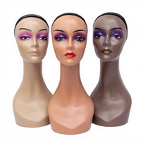 Buste de mannequin en plastique durable de grande taille pour perruques et accessoires, support vertical réaliste grande taille pour usage professionnel