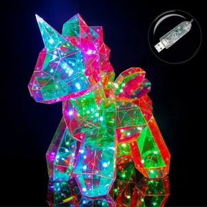 Hot Selling Weihnachts dekoration Geschenke Led Light Bear Mehrfarbiges Nachtlicht 35cm Rose Einhorn