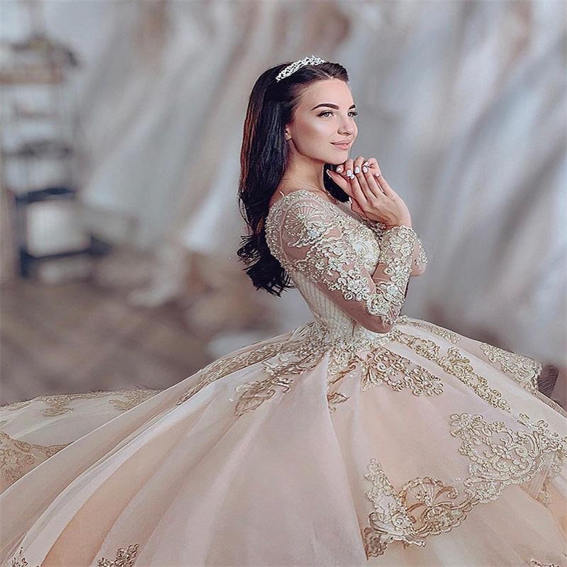 champagne quinceanera dresses with sleeves Misshow Champagne Tiered Tulle Quinceanera Dress Sweetheart Ball Gown
