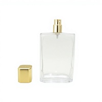 Flacon de parfum en verre unique, transparent, de qualité supérieure, vide, avec pompe pulvérisatrice, rechargeable, sérigraphié, 100 ml