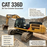 Excavatrice sur chenilles lourde d'occasion CAT 336D de 36 tonnes, pelle Caterpillar d'origine avec moteur haute puissance de 216 kW pour l'exploitation minière