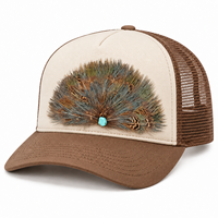Accessoire de chapeau en plumes naturelles pour casquettes de camionneur, patch en plumes de cowboy western, décoration en éventail, vente en gros