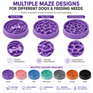 Nouveau bol <span class=keywords><strong>anti</strong></span>-anxiété pour chien avec logo personnalisé, bol à alimentation lente pour chien, puzzle d'alimentation, vente en gros, bol à alimentation lente en silicone pour chien - Product Image 2
