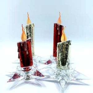 Bougie sans flamme à piles, en cire véritable, à LED scintillante, pour Noël - Product Image 2