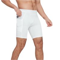 Herensportkleding compressie hardloopshorts met zijzak voor telefoon