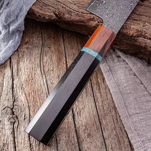 Juego de cuchillos de chef de cocina de Damasco profesional de muy buena calidad con mangos de madera de ébano - Product Image 2