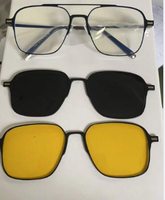 Nouvelles lunettes de soleil magnétiques pour hommes, double pont, monture métallique, verres interchangeables à clipser, protection UV, pour la conduite et le quotidien