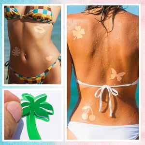 Autocollants solaires amovibles multi-formats et multi-styles, autocollants perforés en forme de cœur, de papillon et d'étoile pour lit de bronzage - Product Image 4