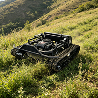 Robot Pemotong Rumput Pintar Rc Remote Zero Turn Tanpa Kabel 4-Tak Bensin Self Propelled
