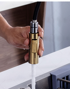 Brushed Gold Pull Down Kitchen Faucet Kitchen Sink Faucet Kitchen <strong>Taps</strong> - Product Image 4