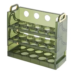 2024 Grande Capacité Porte-Oeuf Réfrigérateur 3 Couches 30 Conteneur De Stockage D'oeufs Organisateur Transparent Plateau À Oeufs pour Réfrigérateur