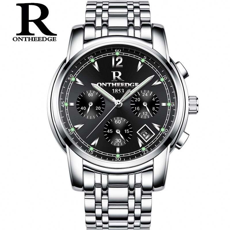 ONTHEEDGE 036 Wholesale Mens Quartz Watch Low Price Steel Strap Water  Resist 24 Hour Auto Date Business Watch Design