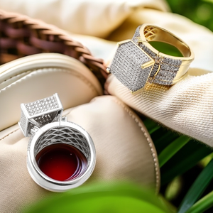 Jasen all'ingrosso Hip Hop ghiacciato fuori gioielli <span class=keywords><strong>Micro</strong></span> pavé in ottone rame materiale pietre gioiello anelli per gli uomini - Product Image 3