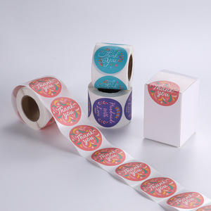 Autocollants ronds imperméables de remerciement pour boîte, étiquettes d'emballage en vinyle personnalisées avec logo et design imprimé - Product Image 5