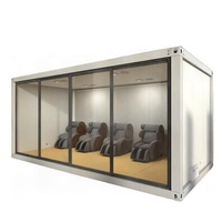 Bâtiment de bureau modulaire moderne préfabriqué de 20 pieds avec mur-rideau en verre respirant, hôtel conteneur à faible coût en kit, salon