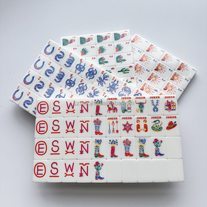 Juego de Mahjong Mini de Una Sola Capa, Blanco, Hecho a Mano con Alambre, Fichas de Acrílico, Portátil, Ecológico, Entretenimiento para Fiestas, Lujo de Alta Gama - Product Image 2
