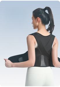 Correcteur de posture dorsal noir respirant sans manches avec sangles croisées pour le soutien de la colonne vertébrale supérieure et le soulagement de la douleur - Product Image 5