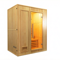 Sauna traditionnel en cèdre rouge à prix d'usine pour 3 personnes avec poêle électrique, vapeur infrarouge lointain et bienfaits pour la santé