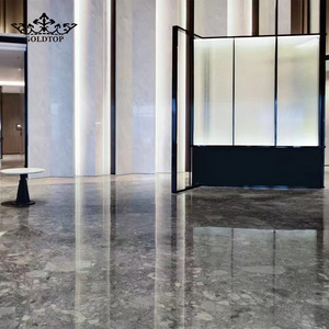 กระเบื้องหินอ่อนแผ่นใหญ่สีเทาขัดเงา Goldtop Ritz สำหรับตกแต่งภายในโรงแรม วิลล่า ห้องโถง เคาน์เตอร์ พื้น และผนัง - Product Image 5