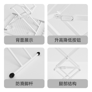 Table pliante Lida, taille standard, surface en plastique, bureau pliable pour ordinateur, utilisation à domicile ou au bureau - Product Image 3