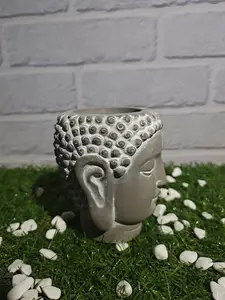 Modern Buddha Head Candle Holder Luxury Concrete Buddha Candle Vessel Empty Cement Candle Jars