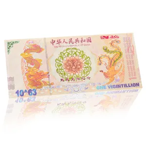 Wholesale Gold Banknote Bank Note Bills China Paper Money Banknotes Non-currency Collectible Souvenir Dragon Banknotes