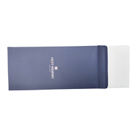 Boîte cadeau en papier recyclé bleu marine personnalisée avec dorure à chaud et estampage en relief, emballage de luxe haut de gamme, personnalisation du logo disponible