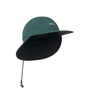 [Unstrutturata] Logo personalizzato camp escursionismo pesca cappello da sole con visiera regolabile cappellini da Baseball con patta collo