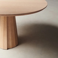 Vente en gros d'usine de meubles de restaurant de haute qualité Table de salle à manger ronde en chêne massif français