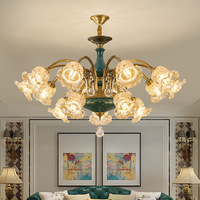 Lustre en céramique et cuivre de style rétro américain, luminaire principal pour le salon, grande salle à manger de luxe de style européen