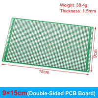 Scheda Circuito Stampato PCB a Doppia Faccia con Spray di Stagno, Olio Verde, Fibra di Vetro, Scheda Universale